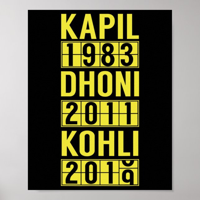 Team India Cricket Fan Jersey  Poster (Front)