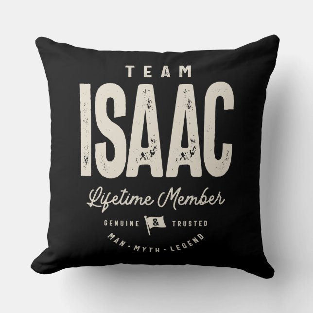 Team Isaac Lifetime Member Personalised Name Cushion (Front)