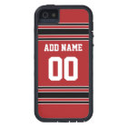 Team Jersey Red Black Custom Name Number