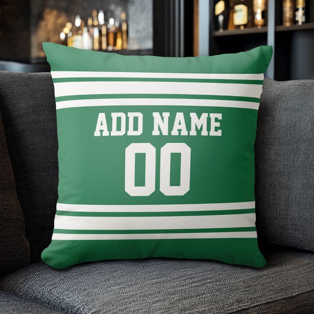 Team Jersey with Custom Name and Number Cushion (Custom Sports Pillow for a Man Cave)