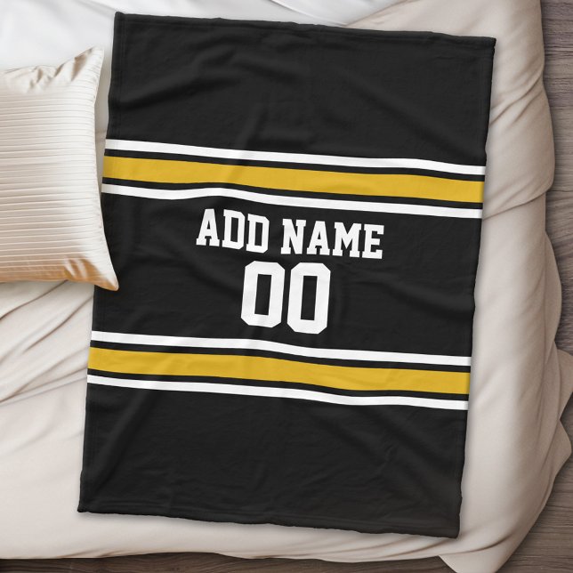 Team Jersey with Custom Name and Number Fleece Blanket (Personalized fleece blanket - Sports Theme)