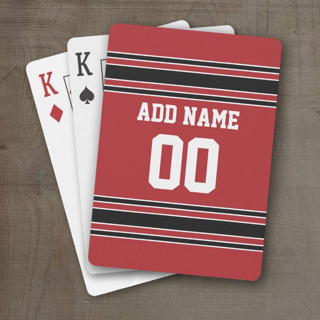 Team Jersey with Custom Name and Number Playing Cards (Personalized Playing Cards - Sports Jersey Design)