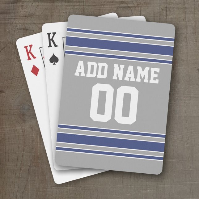 Team Jersey with Custom Name and Number Playing Cards (Personalized Playing Cards - Sports Jersey Design)