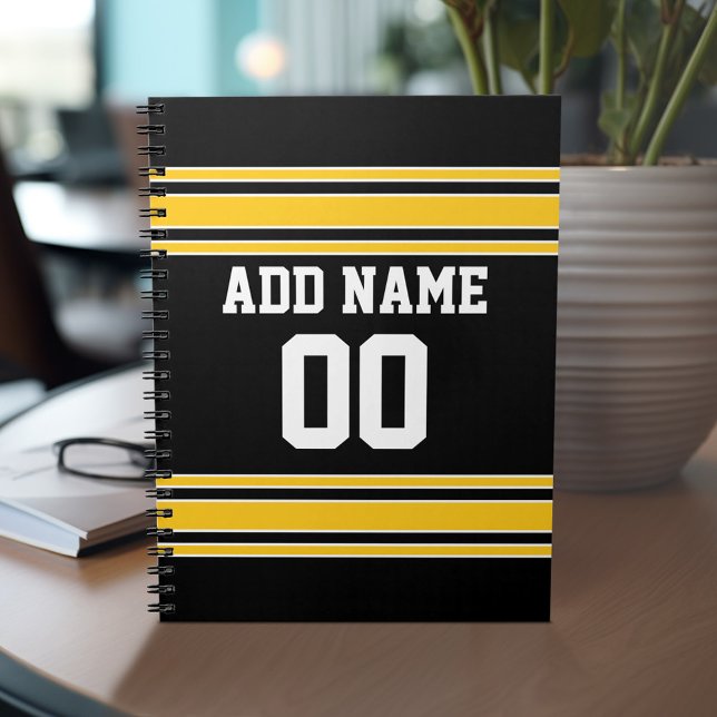 Team Jersey with Custom Name and Number Spiral Notebook (Personalized notebook with Sports Jersey Football Design - Custom Name and Other Text)