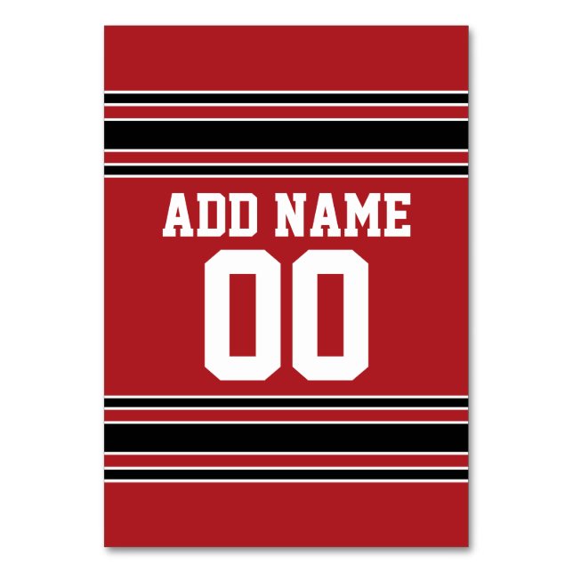 Team Jersey with Custom Name and Number Table Number (Front)