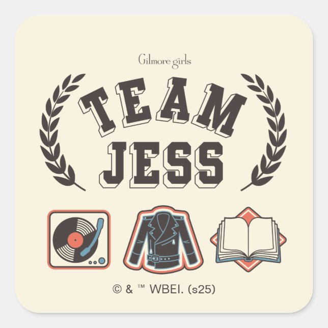 Team Jess Gilmore Girls Design Square Sticker (Front)