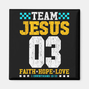 Team Jesus 03 Faith Hope Love Christian Bible Vers Magnet