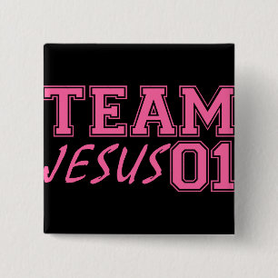 Team Jesus 15 Cm Square Badge