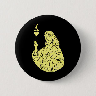 Team Jesus Christ Is King Of Heart Religious Chris 6 Cm Round Badge