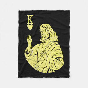 Team Jesus Christ Is King Of Heart Religious Chris Fleece Blanket