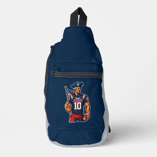 Team JESUS Football 10 - Christian Sling Bag (Front)
