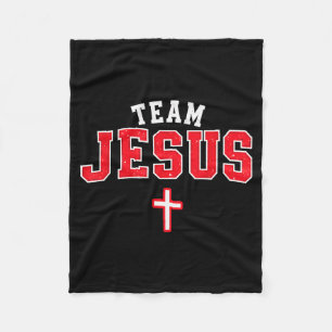 Team Jesus - Funny Christian Cross Emblem Faith St Fleece Blanket