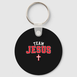 Team Jesus - Funny Christian Cross Emblem Faith St Key Ring