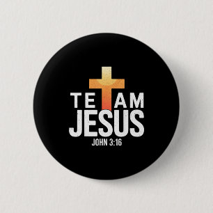 Team Jesus John 3_16 - Christian Religious Bible C 6 Cm Round Badge