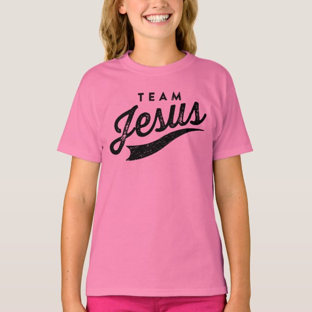 Team jesus logo Girls Shirt (Front)