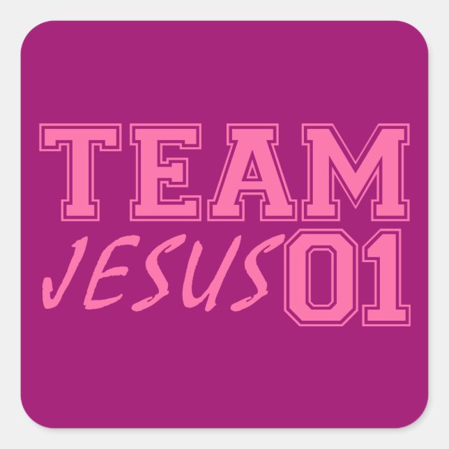 Team Jesus Square Sticker (Front)