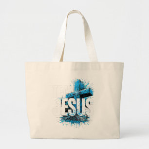 Team Jesus Tote Bag   Christian Cross Design