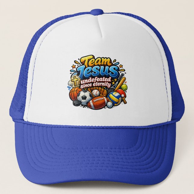 Team JESUS undefeated since eternity - Christian Trucker Hat (Front)