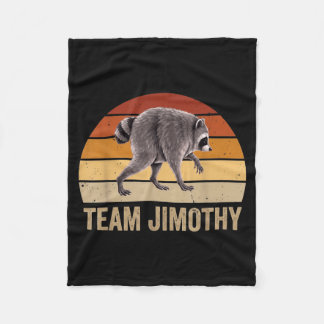 Team Jimothy Funny Racoon Seattle Meme Retro Fleece Blanket