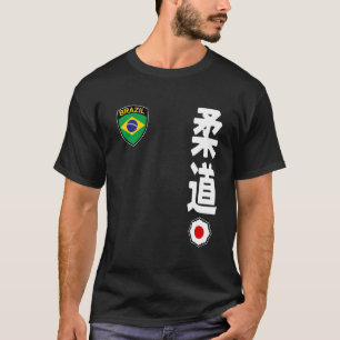 Team Judo Brazil Flag Kanji Japanese Martial Arts T-Shirt