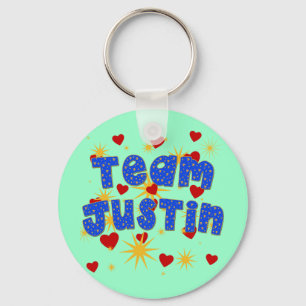 TEAM JUSTIN! T-shirts for Kids and Adults Key Ring