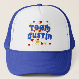 TEAM JUSTIN! T-shirts for Kids and Adults Trucker Hat