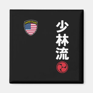 Team Karate Shorin Ryu Usa Flag Japanese Martial A Magnet