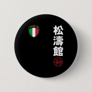 Team Karate Shotokan Italy Flag Kanji Japanese Mar 6 Cm Round Badge