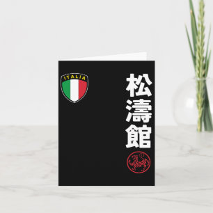 Team Karate Shotokan Italy Flag Kanji Japanese Mar Card