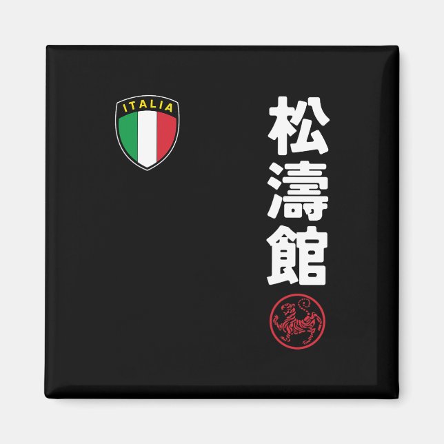 Team Karate Shotokan Italy Flag Kanji Japanese Mar Magnet (Front)