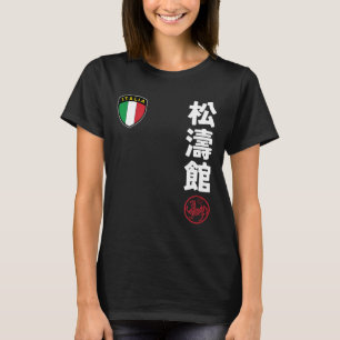 Team Karate Shotokan Italy Flag Kanji Japanese Mar T-Shirt