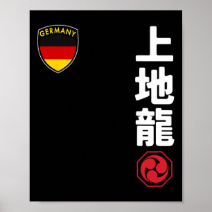 Team Karate Uechi Ryu German Flag Japanese Martial Poster