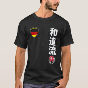 Team Karate Wado Ryu German Flag Kanji Japanese Ma T-Shirt