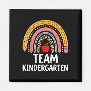Team kindergarten boho rainbow pencil k teacher  magnet