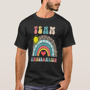 Team Kindergarten Cute Rainbow Heart First Day Of T-Shirt