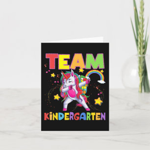 Team Kindergarten Dabbing Unicorn Back To School G Card