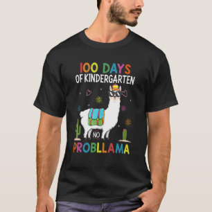 Team Kindergarten No Prob Llama Teacher 100 Days o T-Shirt