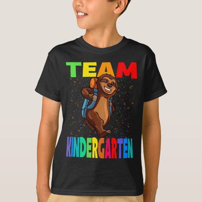 Team Kindergarten Sloth Back To School T-Shirt (Front)
