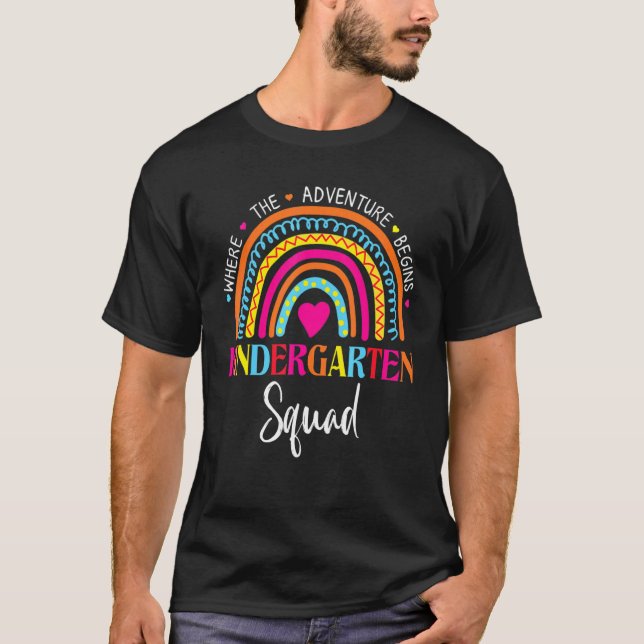 Team Kindergarten Squad   Teacher Student Back To  T-Shirt (Front)