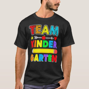 Team Kindergarten Teacher Apple Student Kids Back T-Shirt