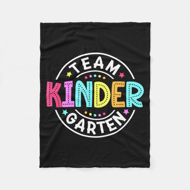 Team Kindergarten Teacher Back to School Fleece Blanket (Front)