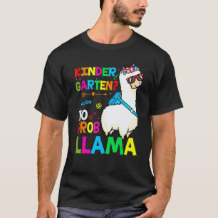 Team Kindergarten Teacher Rainbow No Prob Llama 10 T-Shirt