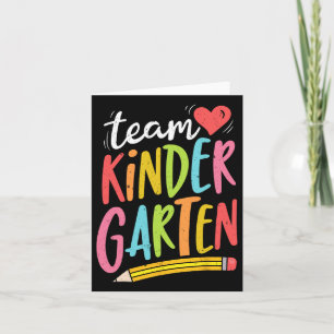 Team Kindergarten Teacher Student Fun Byck To Scho Card