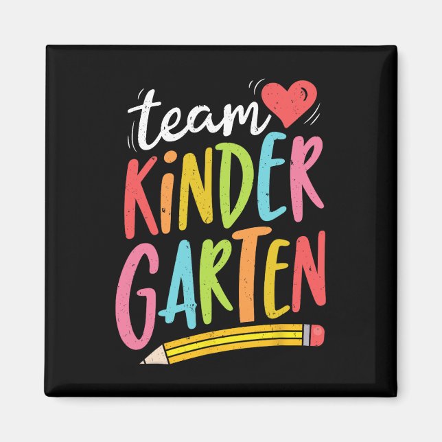 Team Kindergarten Teacher Student Fun Byck To Scho Magnet (Front)