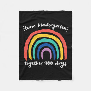Team Kindergarten Together 100 Days Rainbow Teache Fleece Blanket