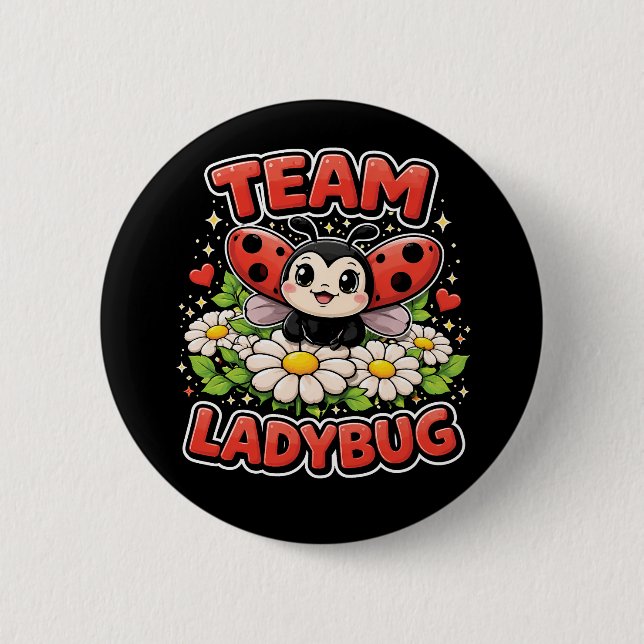 Team Ladybug 6 Cm Round Badge (Front)