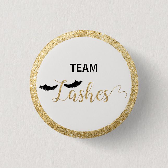 Team Lashes Gender Reveal Baby Shower Favour Game 3 Cm Round Badge (Front)