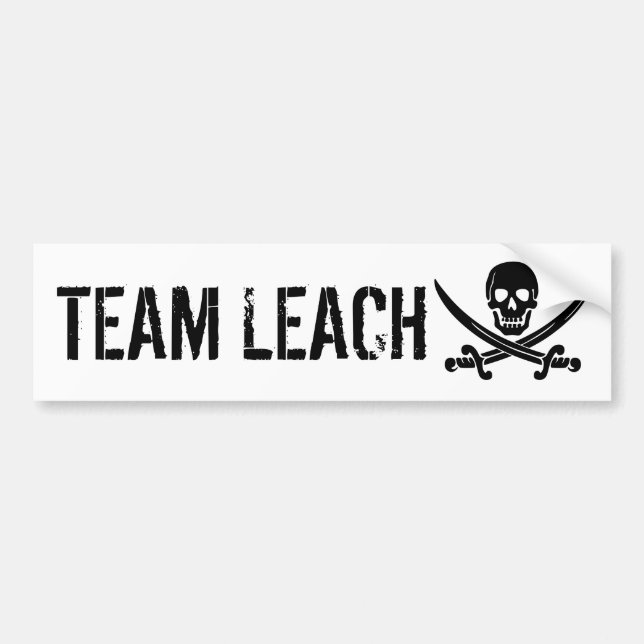 Team Leach Bumper Sticker (black on white) (Front)