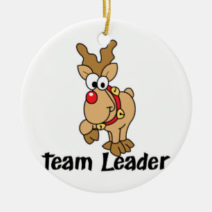 Team Leader Rudolph Ceramic Tree Decoration