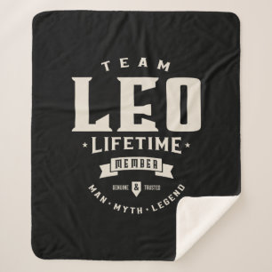 Team Leo Lifetime Member Personalised Name Sherpa Blanket